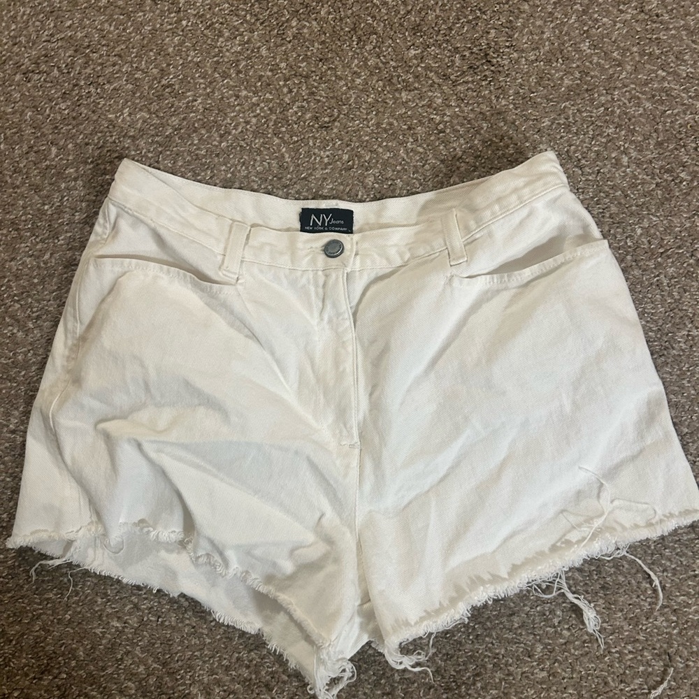 New York & Company White Jean Shorts